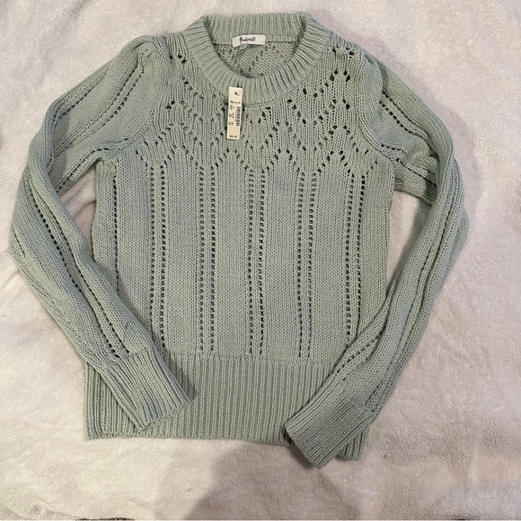 madewell sage green pointelle sweater nwt xs - Picture 2 of 4